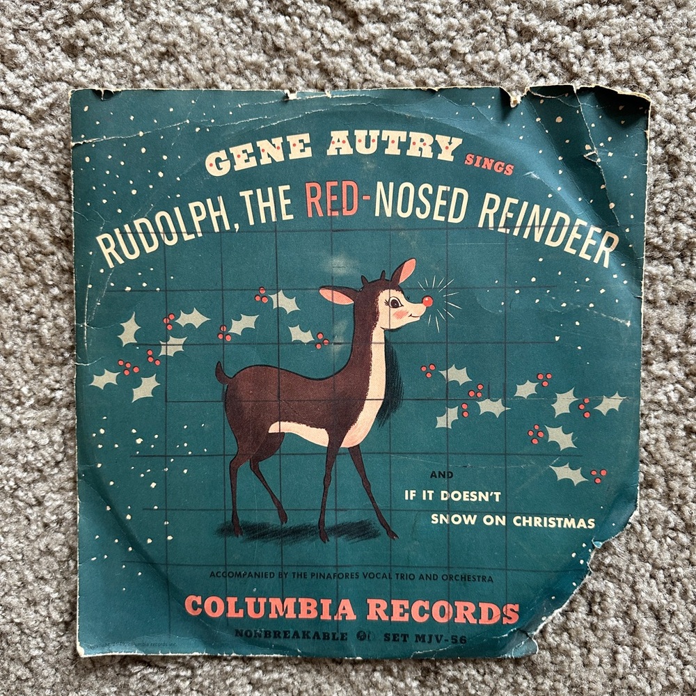 VINTAGE VINYL Rudolph the Red Nosed Reindeer by Gene Autry
